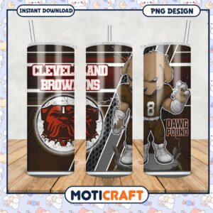 Cleveland Browns tumbler with Dawg Pound design, perfect gift idea