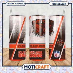 Cleveland Browns Tumbler PNG for NFL Fans, Stylish Drinkware Design