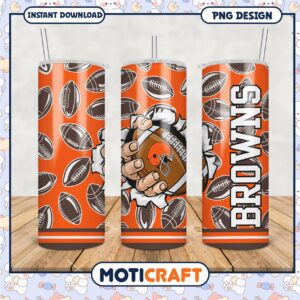 Cleveland Browns Tumbler Design, Perfect for Game Day Fans