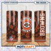 Cleveland Browns tumbler design with paisley pattern, perfect for fans