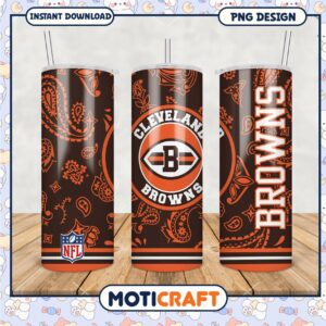 Cleveland Browns tumbler design with paisley pattern Cleveland Browns tumbler design with paisley pattern