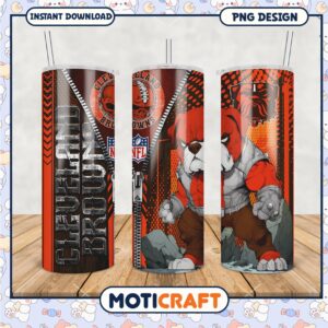 Cleveland Browns tumbler design for NFL fans, stylish and functional