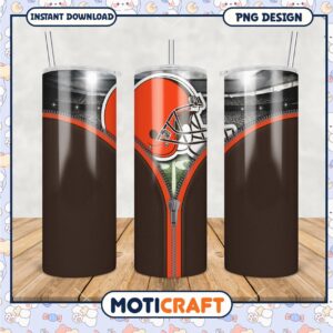 Cleveland Browns tumbler design features helmet, perfect for fans