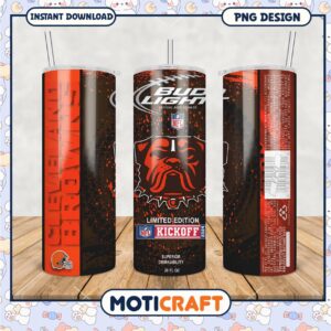 Cleveland Browns tumbler cup, NFL kickoff limited edition drinkware