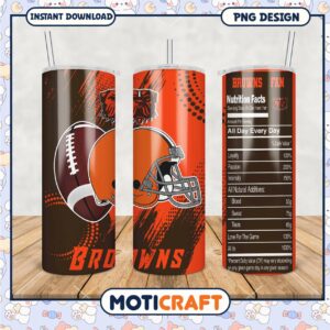 Cleveland Browns Tumbler Cup, Perfect for Die Hard Fans