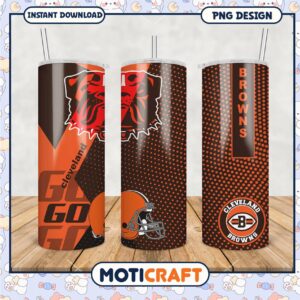 Cleveland Browns tumbler cup design, perfect for game days and fans