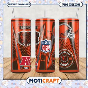 Cleveland Browns tumbler cup design, perfect for game day events
