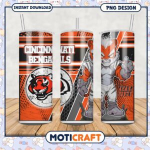 Cincinnati Bengals tumbler with fierce tiger design, perfect gift idea