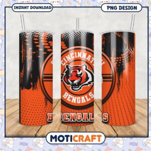 Cincinnati Bengals tumbler with bold design, perfect for fans everywhere