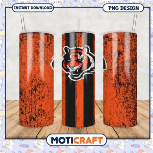 Cincinnati Bengals tumbler design, vibrant colors and unique style