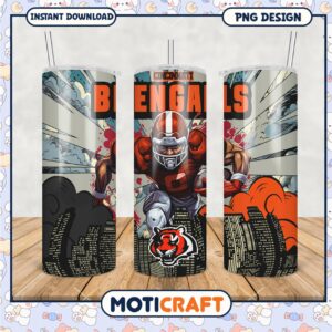 Cincinnati Bengals tumbler design, perfect for sports fans and gifts