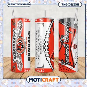 Cincinnati Bengals tumbler design, perfect for game day hydration