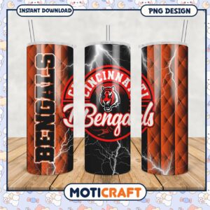 Cincinnati Bengals tumbler design, perfect for game day outings