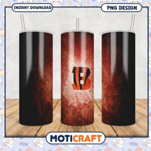 Cincinnati Bengals tumbler design, perfect for game day drinks