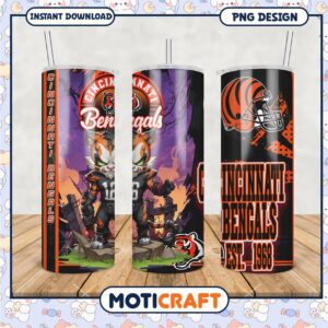 Cincinnati Bengals tumbler design, perfect for fans and collectors