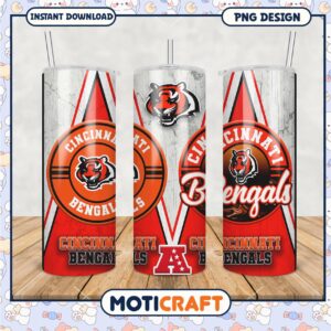 Cincinnati Bengals tumbler design is perfect for game day, show your team spirit with style