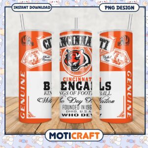 Cincinnati Bengals tumbler cup, perfect for game day fans