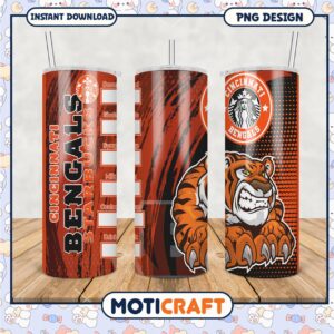 Cincinnati Bengals Starbucks tumbler design, perfect for fans everywhere