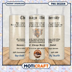 Chicago Bears University Tumbler PNG, Unique Sports Fan Gift Idea