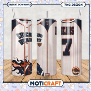 Chicago Bears Tumbler with Straw, Perfect for Game Day Use