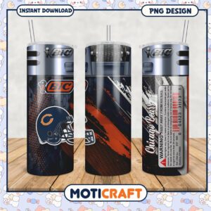 Chicago Bears Tumbler with Straw, Perfect Gift for Fans