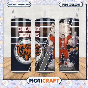 Chicago Bears tumbler with playful mascot design Chicago Bears tumbler with playful mascot design