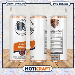 Chicago Bears Tumbler with Fun Nutritional Facts, Perfect for Fans