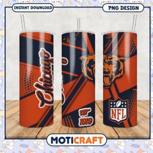 Chicago Bears Tumbler PNG Design, perfect for NFL fans and gifts