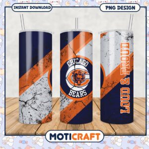 Chicago Bears Tumbler Loud and Proud Design for Fans, Stay Hydrated with Style
