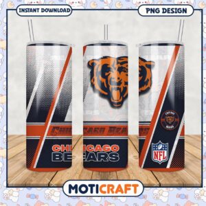 Chicago Bears Tumbler PNG Design Perfect for Fans, Enjoy Your Drinks In Style