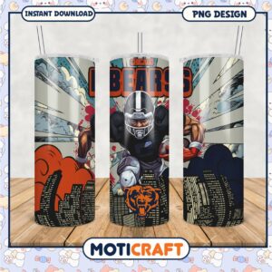 Chicago Bears Tumbler Design, Perfect for Game Day Drinks