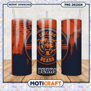 Chicago Bears Tumbler Design, Perfect for Game Day Hydration