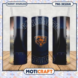Chicago Bears Tumbler Design, Perfect for Fans and Collectors