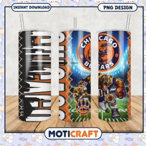 Chicago Bears Tumbler Design, Perfect for Game Day Drinking