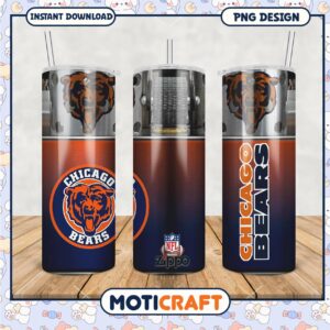 Chicago Bears Tumbler Design for NFL Fans, Perfect for Gifts and Collecting