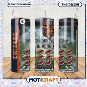 Chicago Bears Design Tumbler, Perfect for Game Day Fans