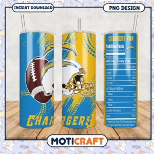 Chargers Fan Tumbler Design, Perfect for Game Day Enthusiasts