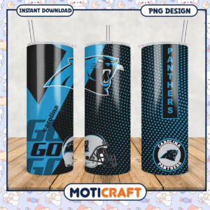 Carolina Panthers tumbler design for sports fans, perfect gift idea
