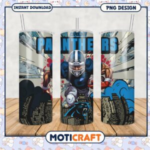 Carolina Panthers tumbler design for football fans, stylish and durable