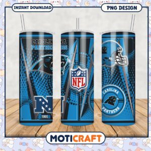 Carolina Panthers tumbler design for NFL fans, stylish and functional
