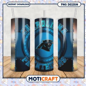 Carolina Panthers tumbler design features bold team graphics Carolina Panthers tumbler design features bold team graphics