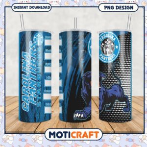 Carolina Panthers Starbucks Tumbler Design, Perfect for Fans