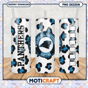 Carolina Panthers Leopard Print Tumbler, Stylish and Functional Design