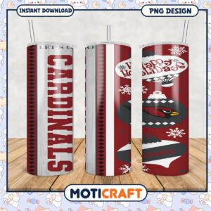 Cardinals Holiday Tumbler Design, Perfect for Celebrations and Gifts