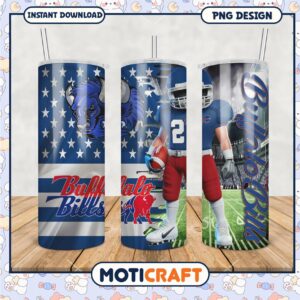 Buffalo Bills tumbler set features bold designs, perfect for fans