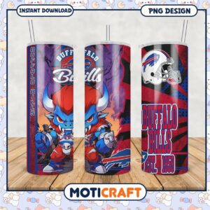 Buffalo Bills tumbler PNG for game day fun, vibrant team design included