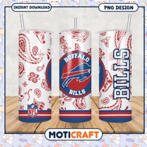 Buffalo Bills tumbler design, perfect for NFL fans and gifts