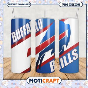 Buffalo Bills tumbler design, perfect for game day enjoyment
