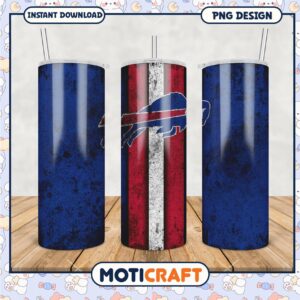 Buffalo Bills Tumbler Design in Bold Colors, Perfect for Fans