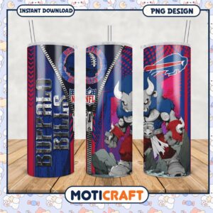 Buffalo Bills tumbler design for fans of NFL, stylish and durable drinkware